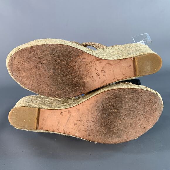 STUART WEITZMAN Size 7 Beige Natural Metallic Espadrille Sandals - Picture 6 of 13